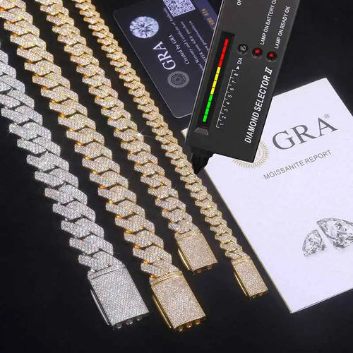 6MM Moissanite Cuban Link Chain — Silver-Tone
