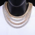 Gold Cuban Chain Necklace Moissanite 12MM Iced Out