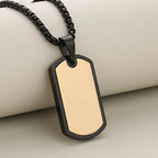 Personalized Military Dog Tag Necklace for Men, Stainless Steel Waterproof Hip Hop Pendant Box Chain