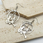 Star Baphomet Steel Earrings Goth Witchcraft Satan