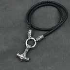 Viking amulet Jewelry Nordic viking rune with thor hammer pendant necklace with stainless steel -king chain