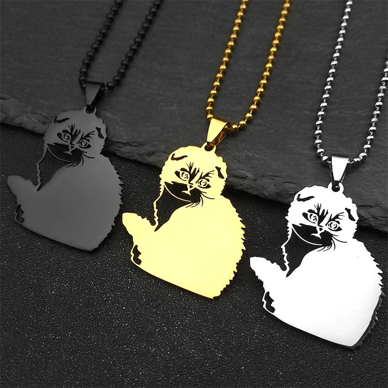 Cat Steel Pendant Lovely Animal Car Hollow Scottish