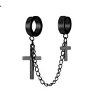 Punk Mens Long Stick Ear Stud Set Black Earrings Gift for Boyfriend Lover Jewelry Nightclub Bar Earring
