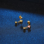 Minimal Steel Stud Earrings — Stainless