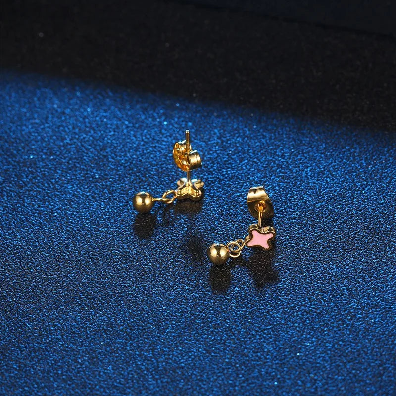 Minimal Steel Stud Earrings — Stainless