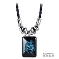 2024 Personalized Pendant Necklace Galaxy Constellation Design 12 Zodiac Sign Horoscope Astrology Necklace For Women Men Resin J