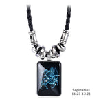 2024 Personalized Pendant Necklace Galaxy Constellation Design 12 Zodiac Sign Horoscope Astrology Necklace For Women Men Resin J