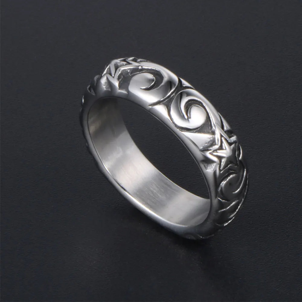 Five-Pointed Star Finger Ring — Stainless Steel