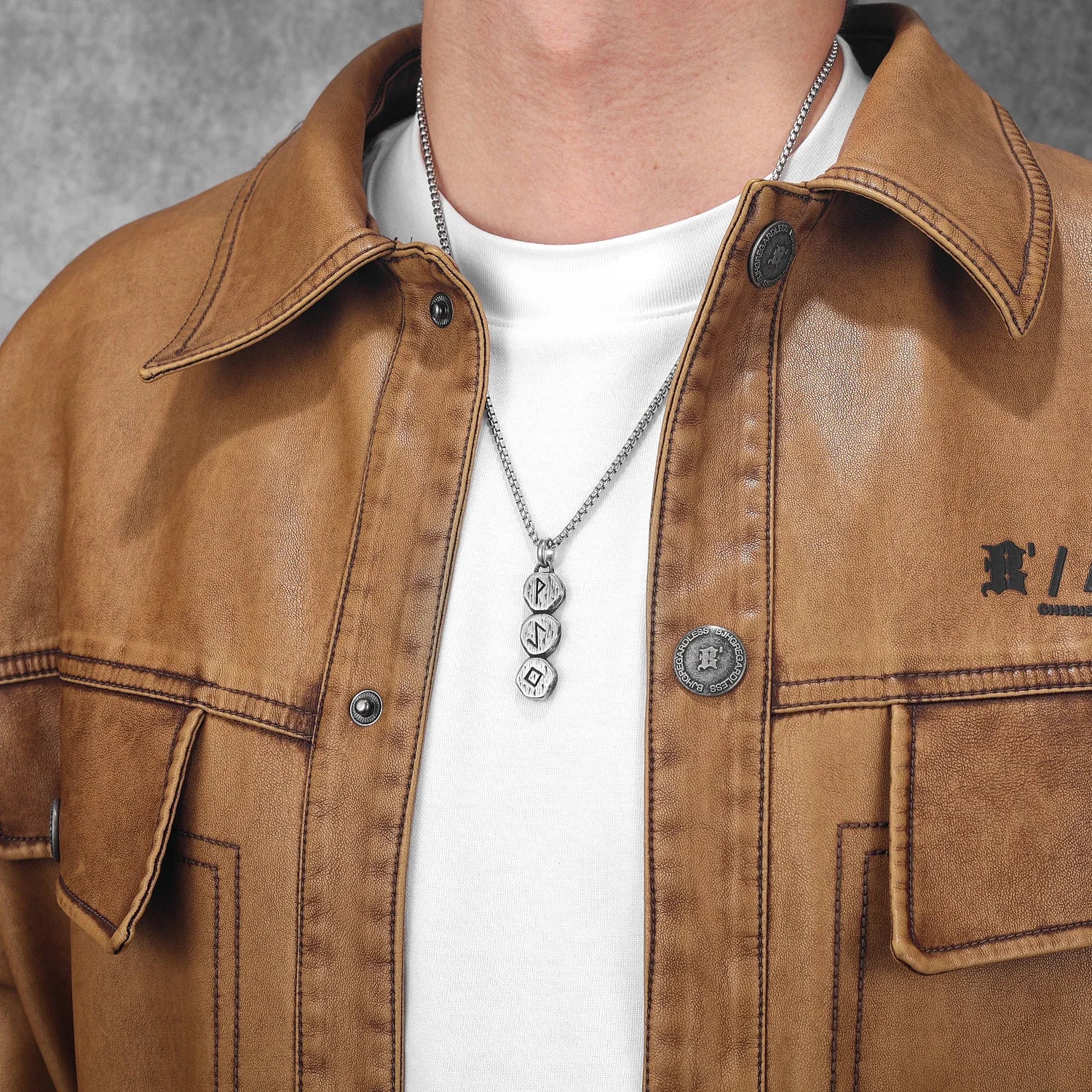 Viking Rune Pendant Necklace — Stainless Steel