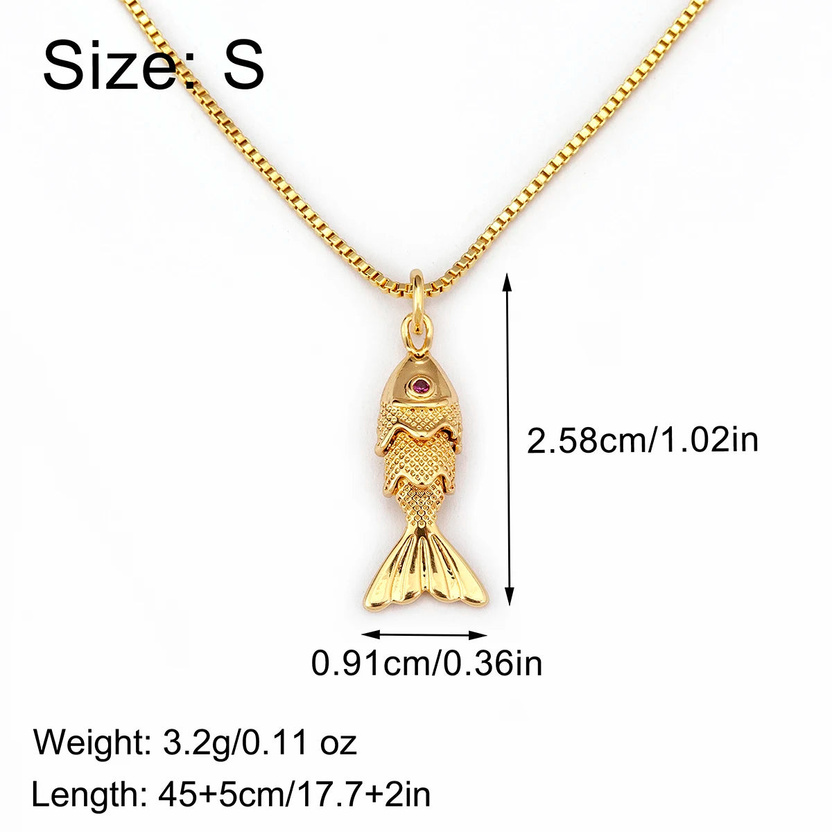 Goldfish Pendant Necklace — Copper