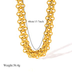 GANEMLY 316L Stainless Steel Metal Cuban Chain Necklace For Women Hip Hop Punk Waterproof 18K Gold Plated Neck Chain Jewelry