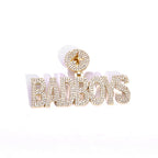 Iced Out Letter Lightning Pendant Stainless Steel
