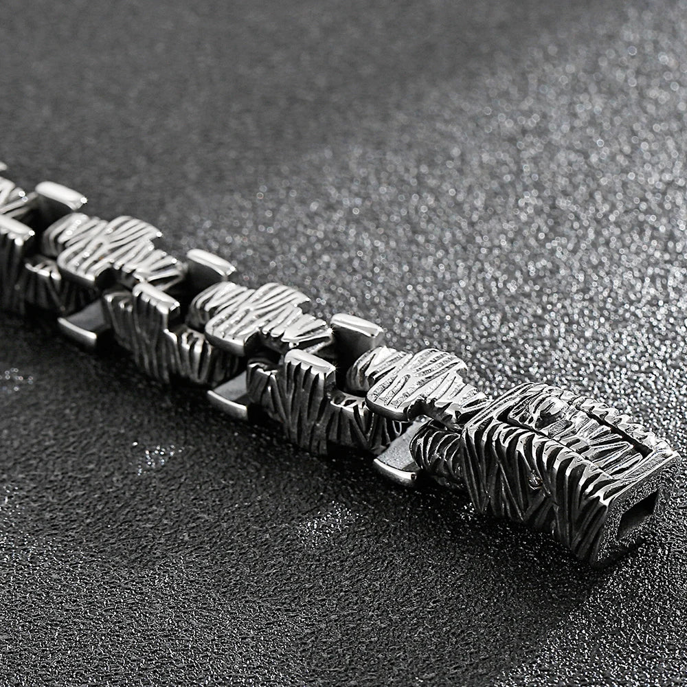 Vintage 10MM Width Men's Cross Bracelet Stainless Steel Punk Link Chain Gothic Streetwear Punk Jewelry Accessory for