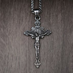Catholic Cross Jesus Pendant — Stainless