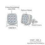 Iced Out Round Square Stud Earrings — Gold