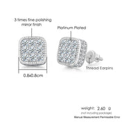 Iced Out Round Square Stud Earrings — Gold