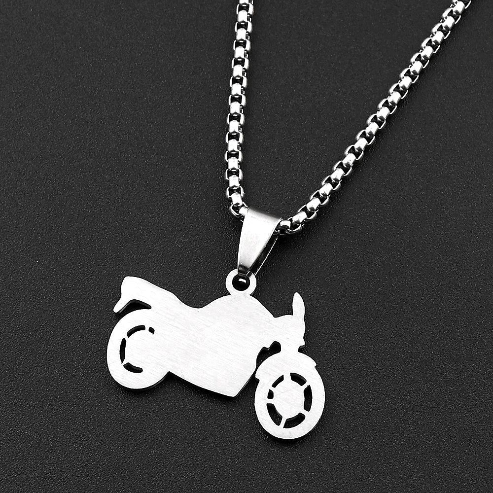 Motorcycle Stainless Steel Pendant Necklace