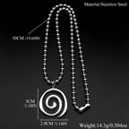 Y2K Spiral Vortex Beads Chain Choker For Women Men Stainless Steel Punk Grunge Aesthetic Art Goth Fashion Necklace