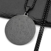 Seven Archangels Sigil Medal Angel Pendant Necklace for Women Men Stainless Steel Seal of Solomon Christian Amulet