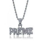 Bling Iced Out Savage Pendant Cubic Zirconia Letter Necklace for Men Women Hip Hop Rock Rap Party Jewelry