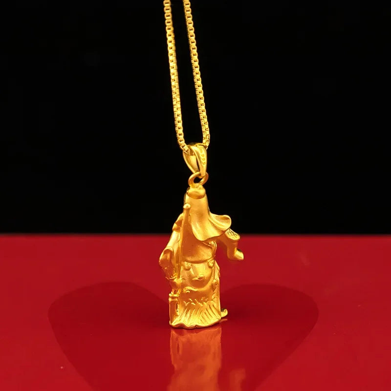 Guan Gong Gold Pendant Necklace