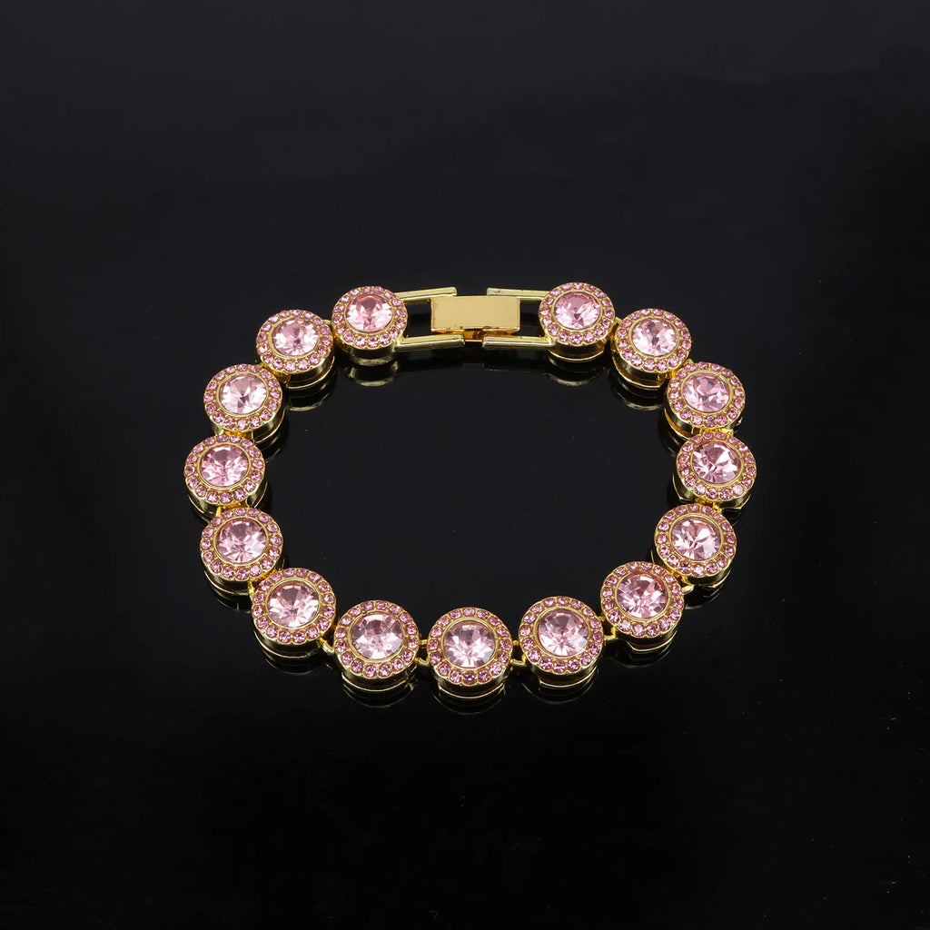 Round Rhinestone Tennis Bracelet & Necklace Set, 12mm Wide