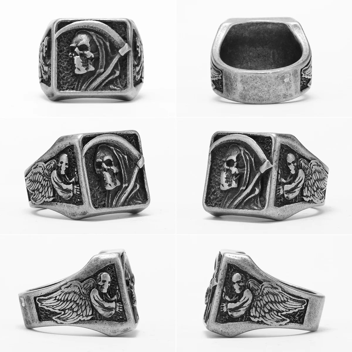 Grim Reaper Skull Ring — Stainless Steel
