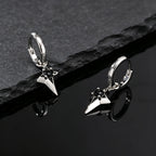 Hip Hop Star Hoop Earrings for Men,Black Zircon Star Copper Hoop Earrings,Trendy Jewelry Gift