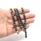 6mm Natural Map Stone Black Shimmerstone Hematite Necklace for Men and Women
