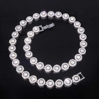 Iced Out Gold-Tone Cuban Chain Necklace Bracelet Set