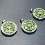 MANY STONE OVAL Natural PERIDOT Pendant Necklace Fine Jewelry Handmade Stones Wholesale Healing Energy Gift Lucky Jewelry