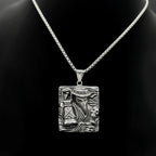 Raven Skull Silver Pendant Grim Reaper Plague