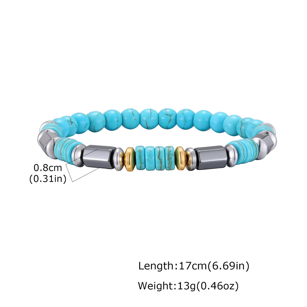 Blue Stone Beaded Bracelet