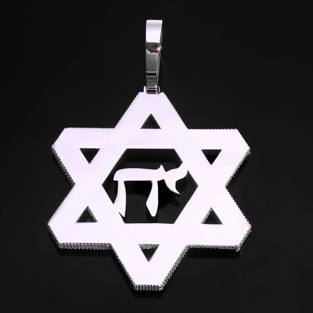 Iced Out Star Pendant Stainless Steel