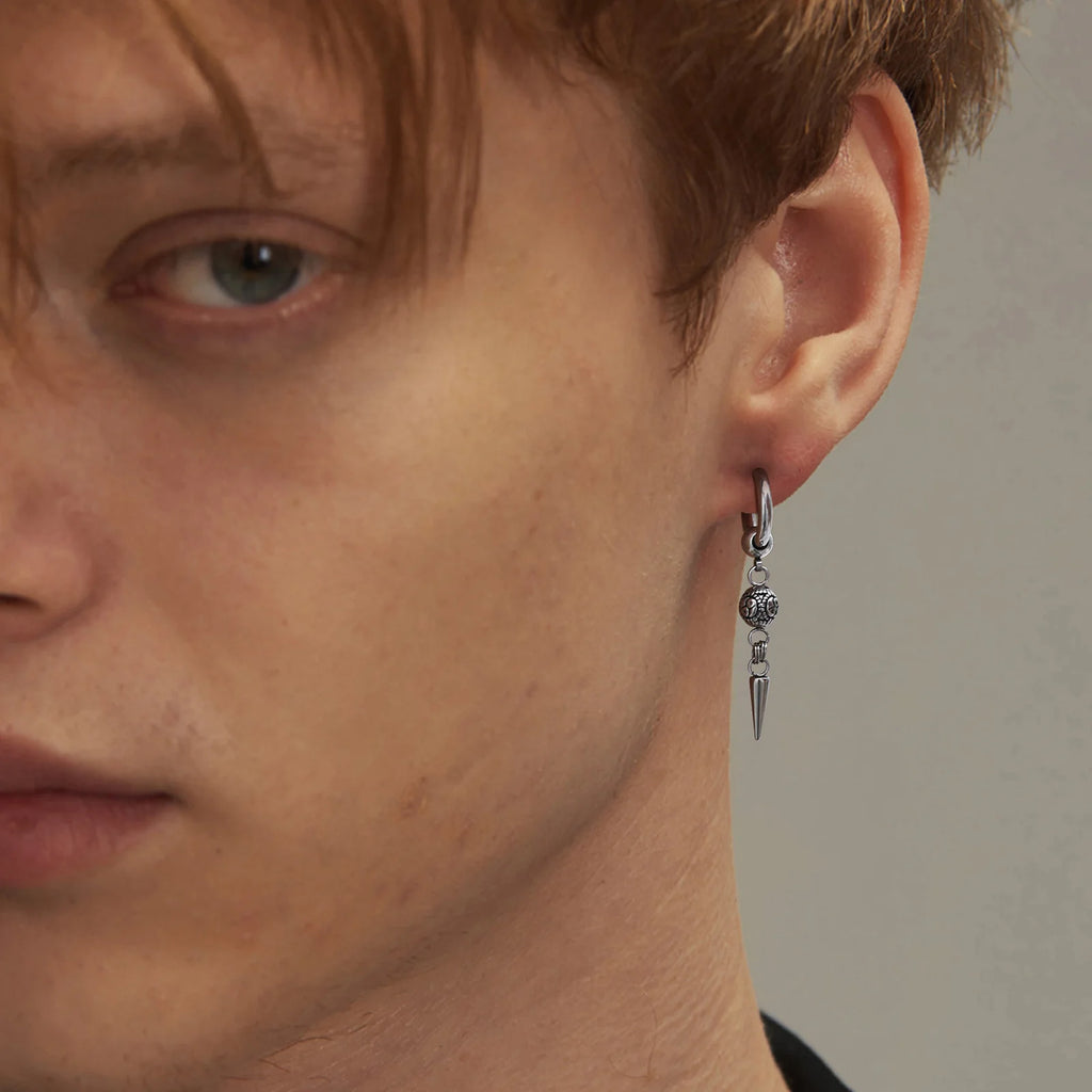 Cross Hoop Earrings — Stainless Steel
