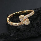 18K Gold Iced Out Heart Bracelet