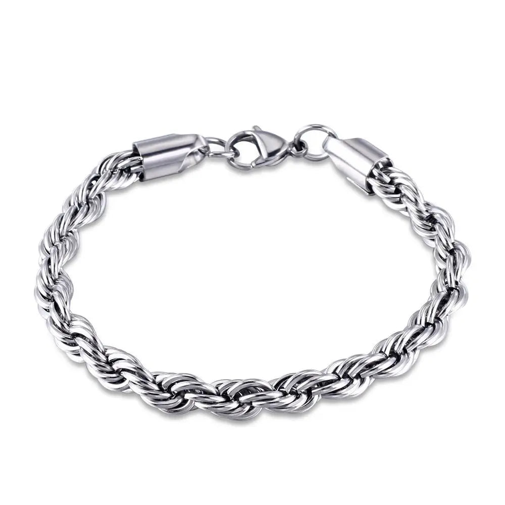 Heavy Duty Rope Chain Bracelet — Stainless Steel