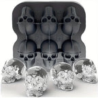 Skull Ice Ball Mold Silicone 3D Flexible Ice Cube Trays BPA Free Ice Trays For Freezer Horror Skull Head Cocktail Ice