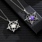 Antique Evil Eye Pendant Necklace For Women Men Creative Punk Hollow Star Colorful Eyeball Connect Choker Chain Jewelry