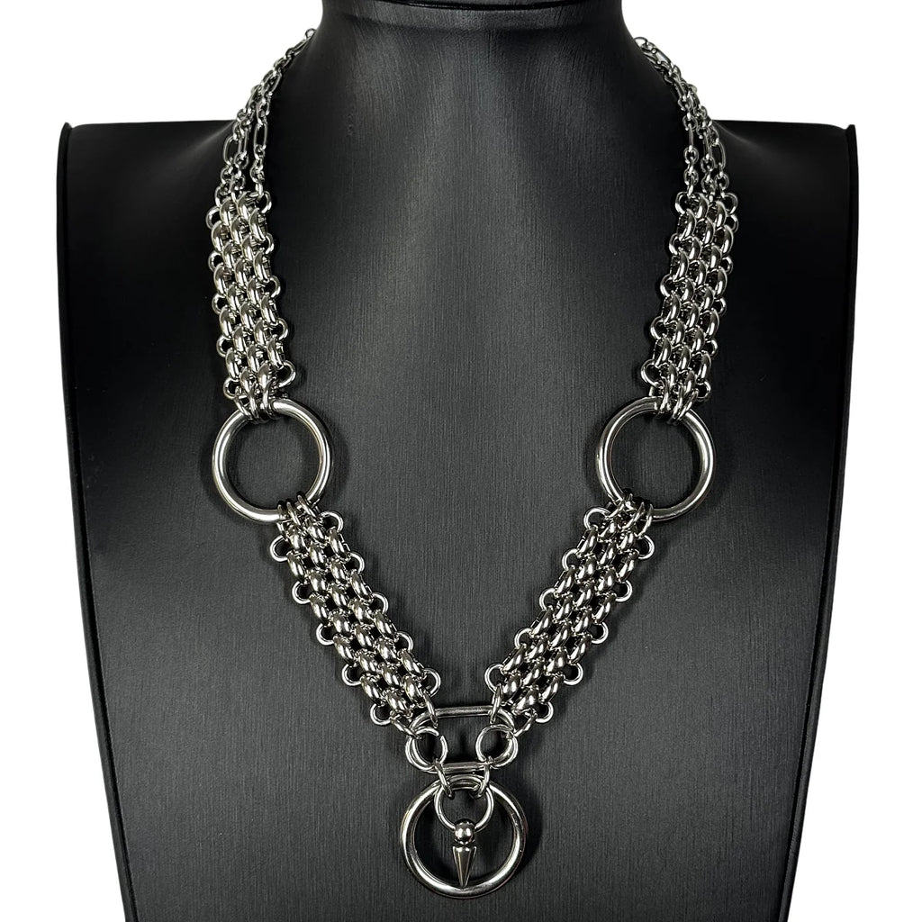 Personalized Punk Grunge Rock Spike Chain Cool Fashion Handmade Geometric Necklace Goth Y2k Charm Jewelry Hip Hop