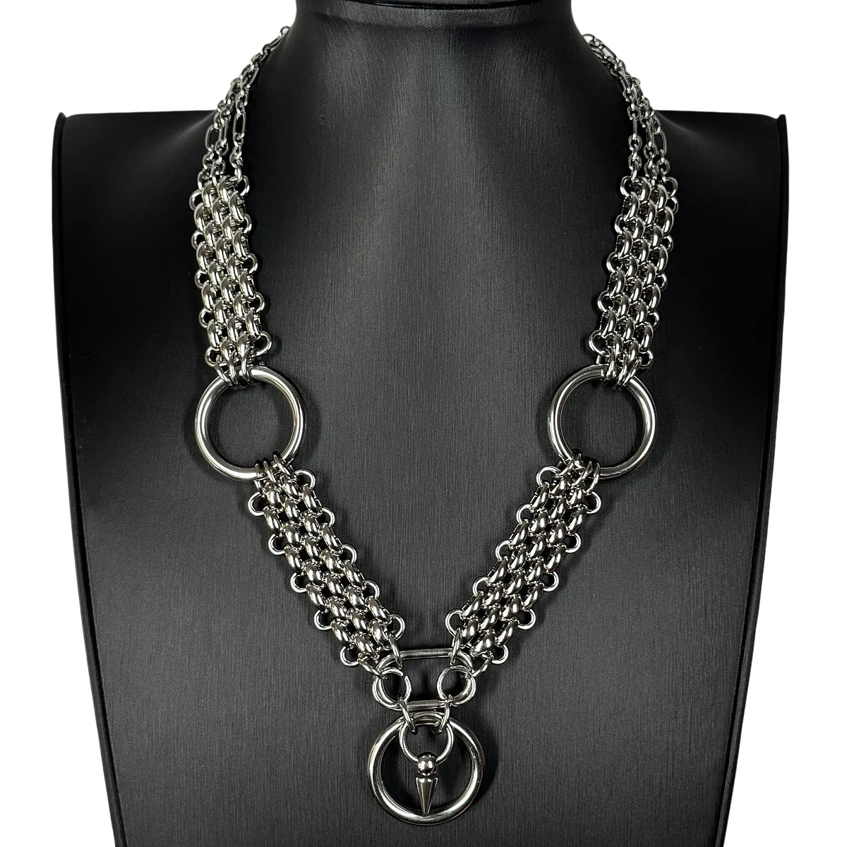 Personalized Punk Grunge Rock Spike Chain Cool Fashion Handmade Geometric Necklace Goth Y2k Charm Jewelry Hip Hop