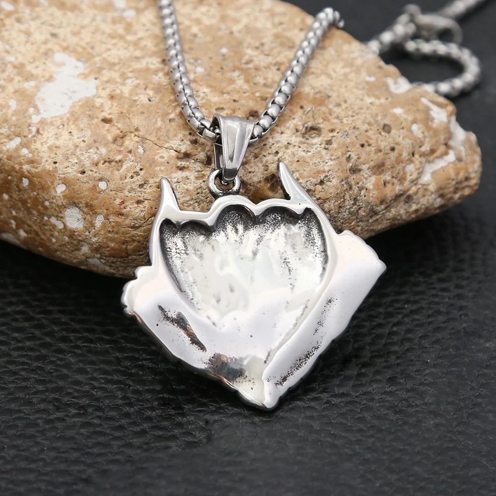 Skull Demon Eye Steel Pendant Vintage