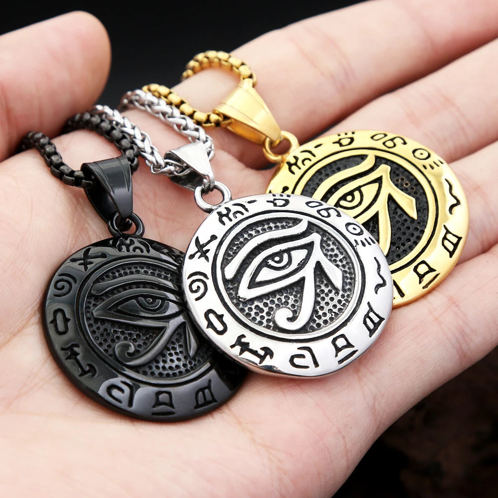 Egyptian Eye of Horus Pendant — Stainless