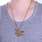 Gold Eagle Pendant Necklace Stainless Steel