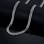6.5mm Silver Tone/Black Gold Plated Chains for Men Boys, Mens Necklace Chains Stainless Steel Thick Cuban Link Chain