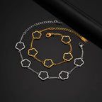 Five Leaf Flower Bracelet — Stainless Steel