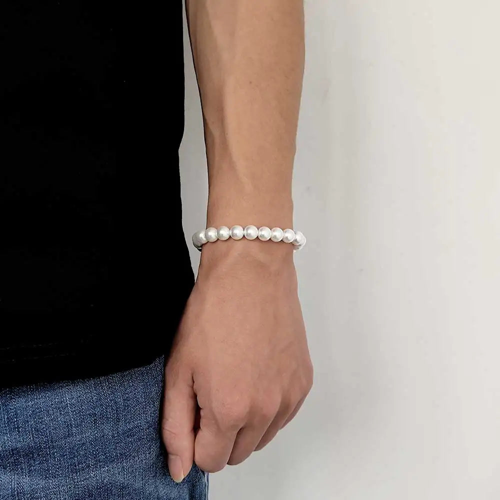 Pearl Bead Bracelet Stainless Steel 6-12MM