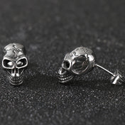 Skull Head Earrings — Stainless Steel Gothic