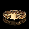 Popular Hip Hop Necklace Gold Plated Stainless Steel Cuban Link Chain Necklace Jewelry For Men