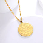 Archangel Raphael Winged Medallion Necklace — Stainless Steel